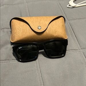 Ray-Ban Black Sunglasses with Tan Case